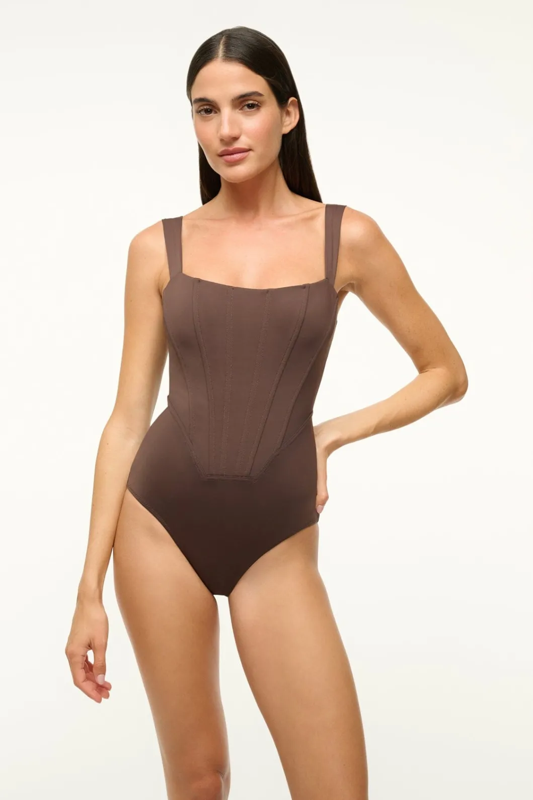 STAUD ADELAIDE ONE PIECE DARK CHOCOLATE< Swim | One Pieces