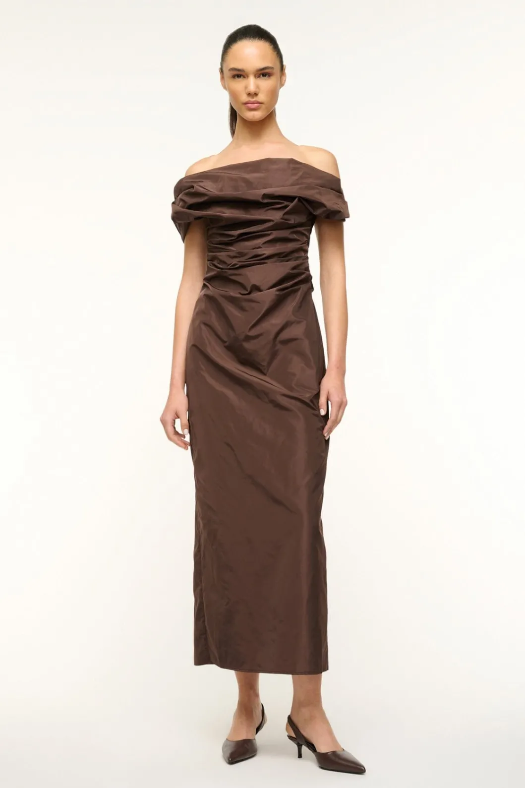 STAUD ANDREA DRESS DARK CHOCOLATE< The Evening Edit | Maxi Dresses