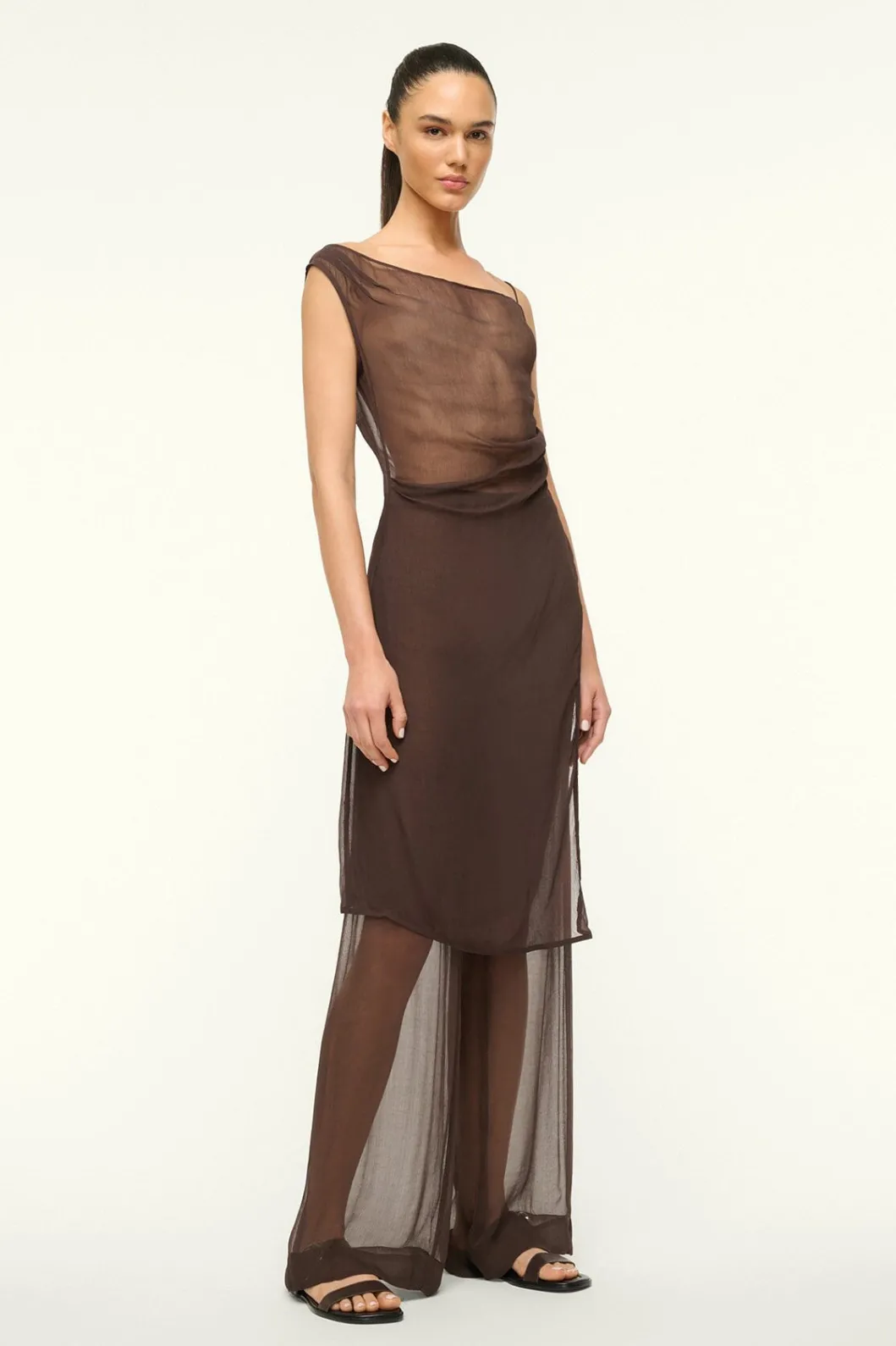 STAUD ASTAIRE TOP DARK CHOCOLATE< Tops | The Evening Edit