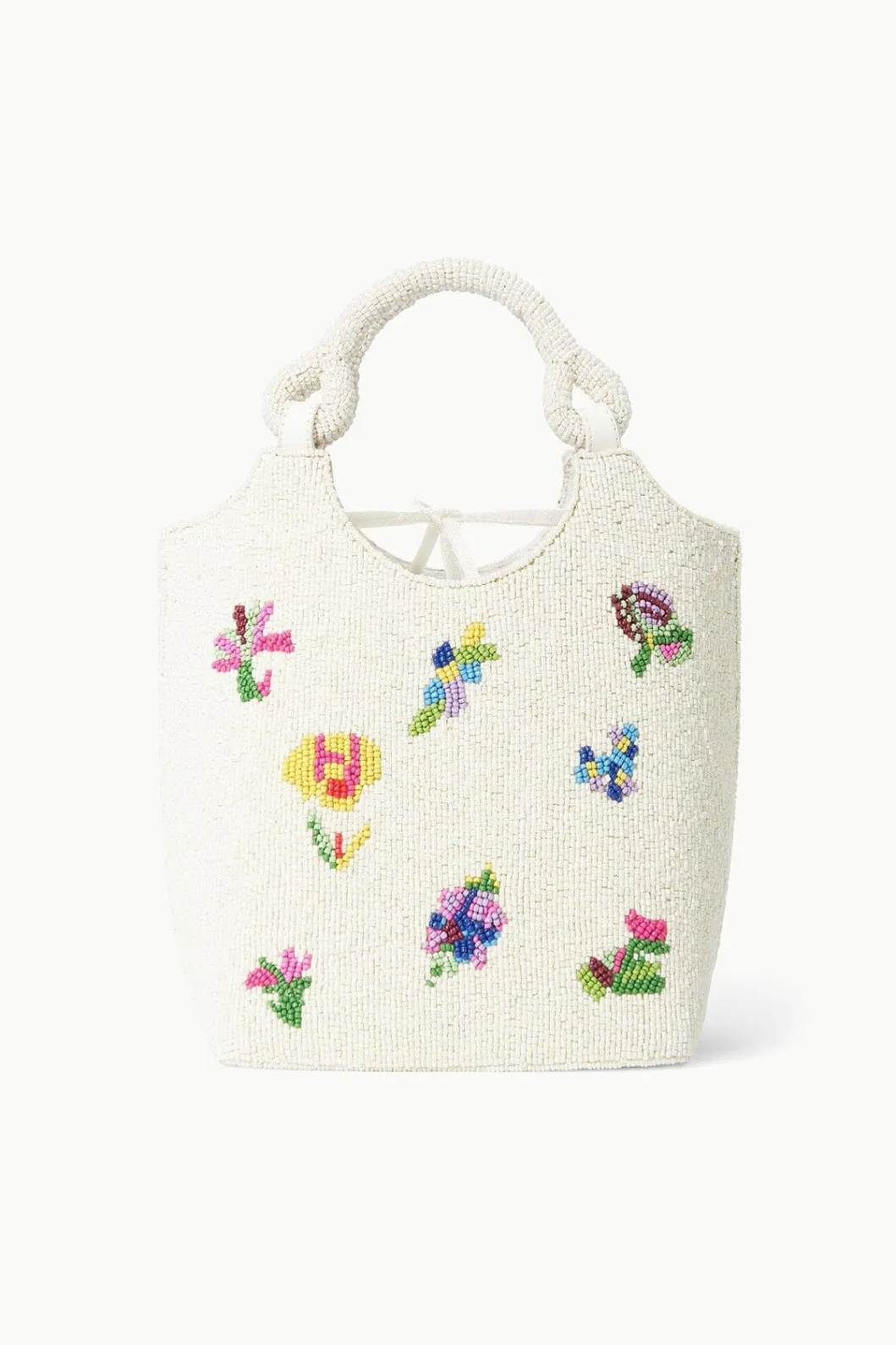 STAUD BEADED COTE BAG FIRST BLOOM DAY< Bucket