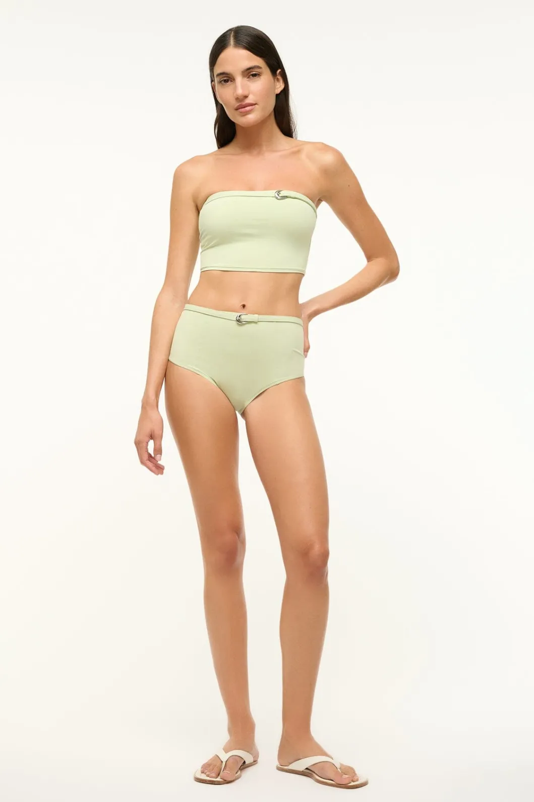 STAUD BELTED WAILEA BIKINI BOTTOM PALE JADE< Swim | Bikinis