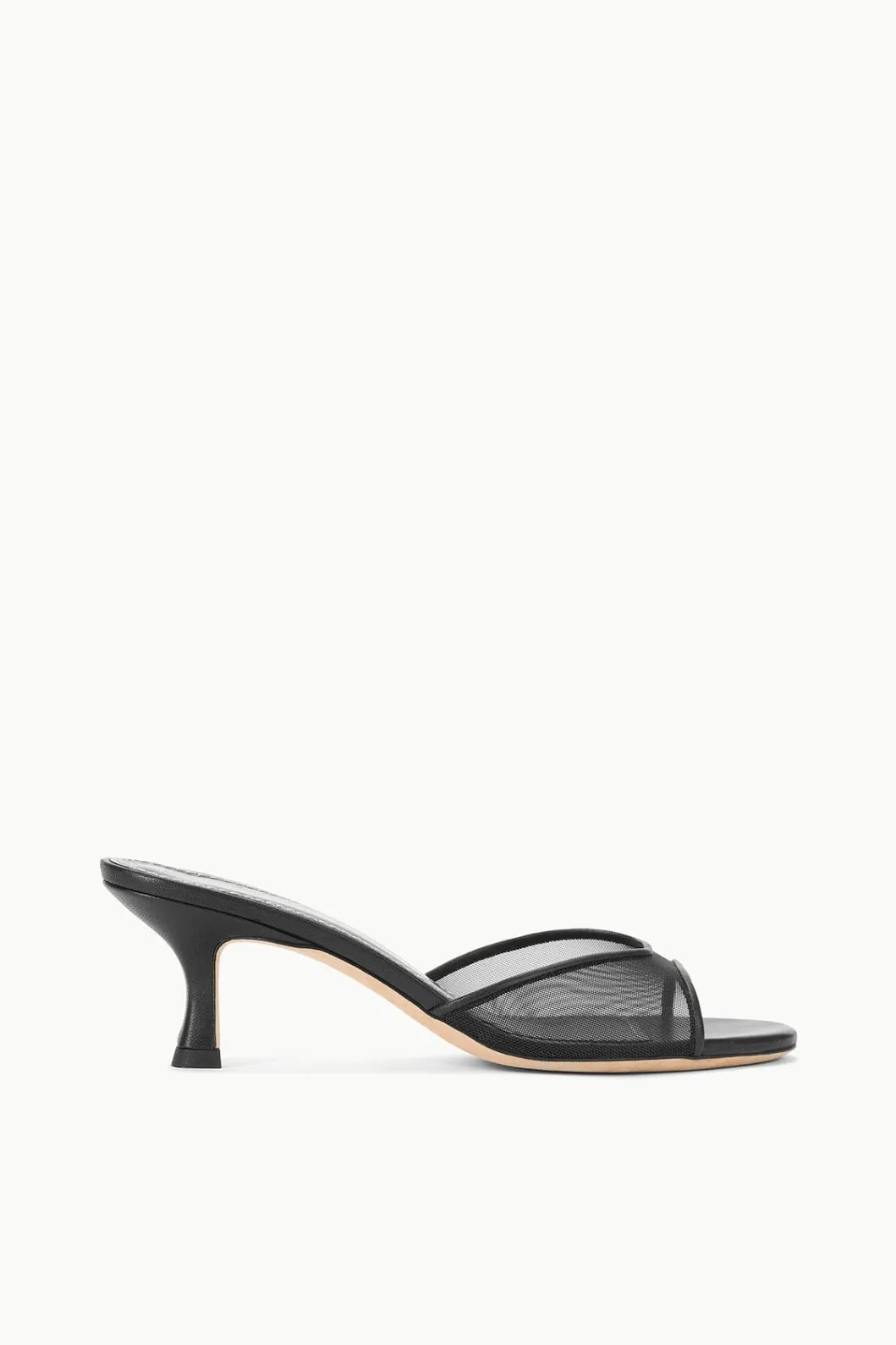 STAUD BRIGITTE MULE BLACK MESH< The Evening Edit | Mules & Flats