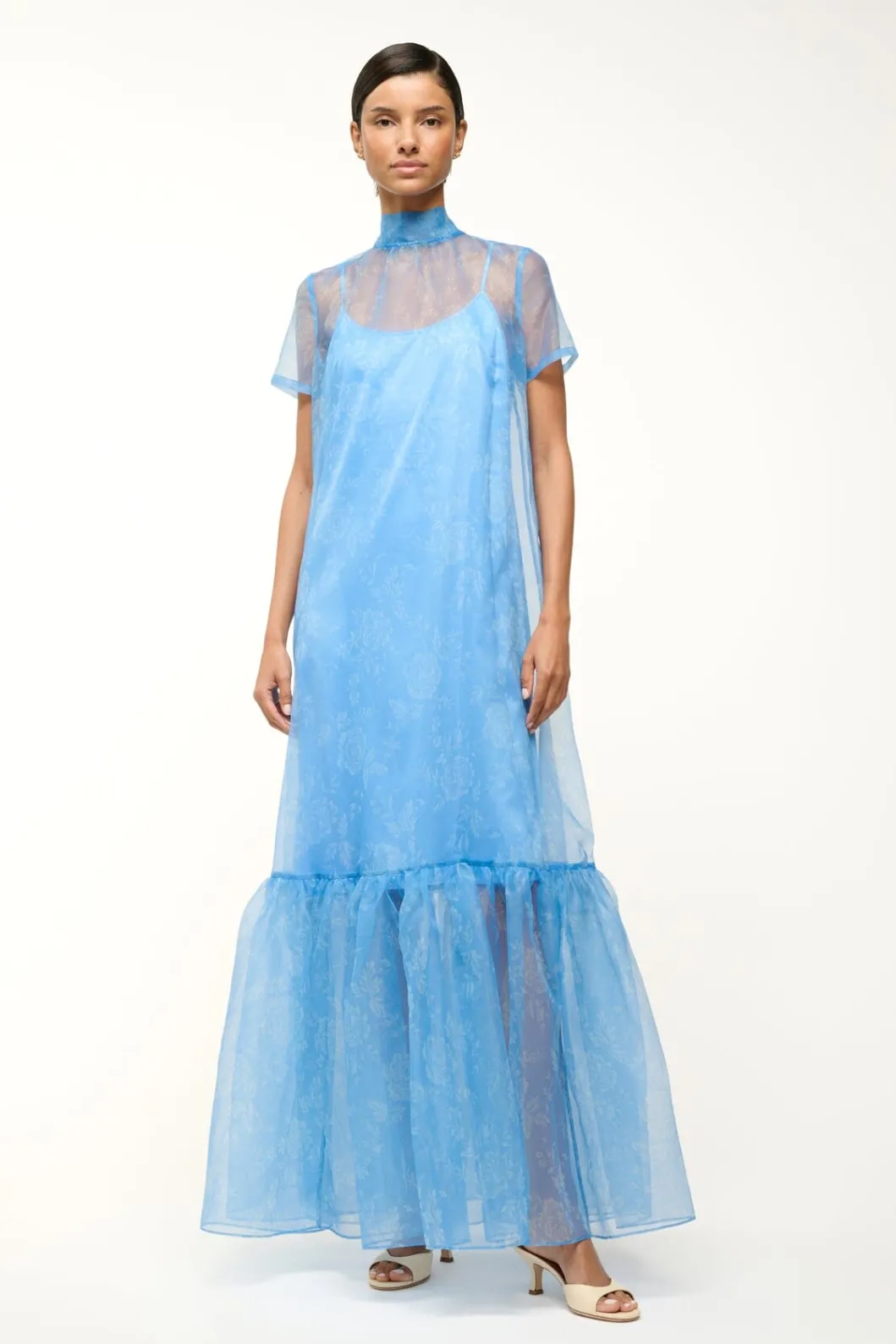 STAUD CALLUNA DRESS BLUE ROSE< Maxi Dresses | Dresses