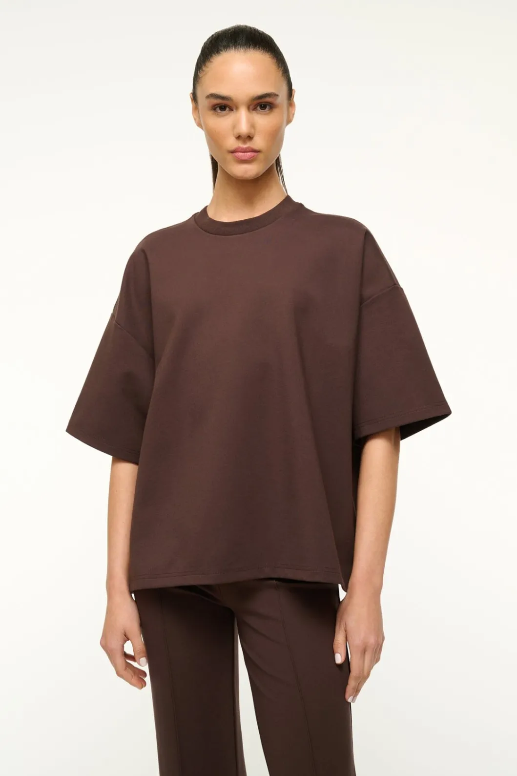 STAUD CAPSULE TOP DARK CHOCOLATE< Tops