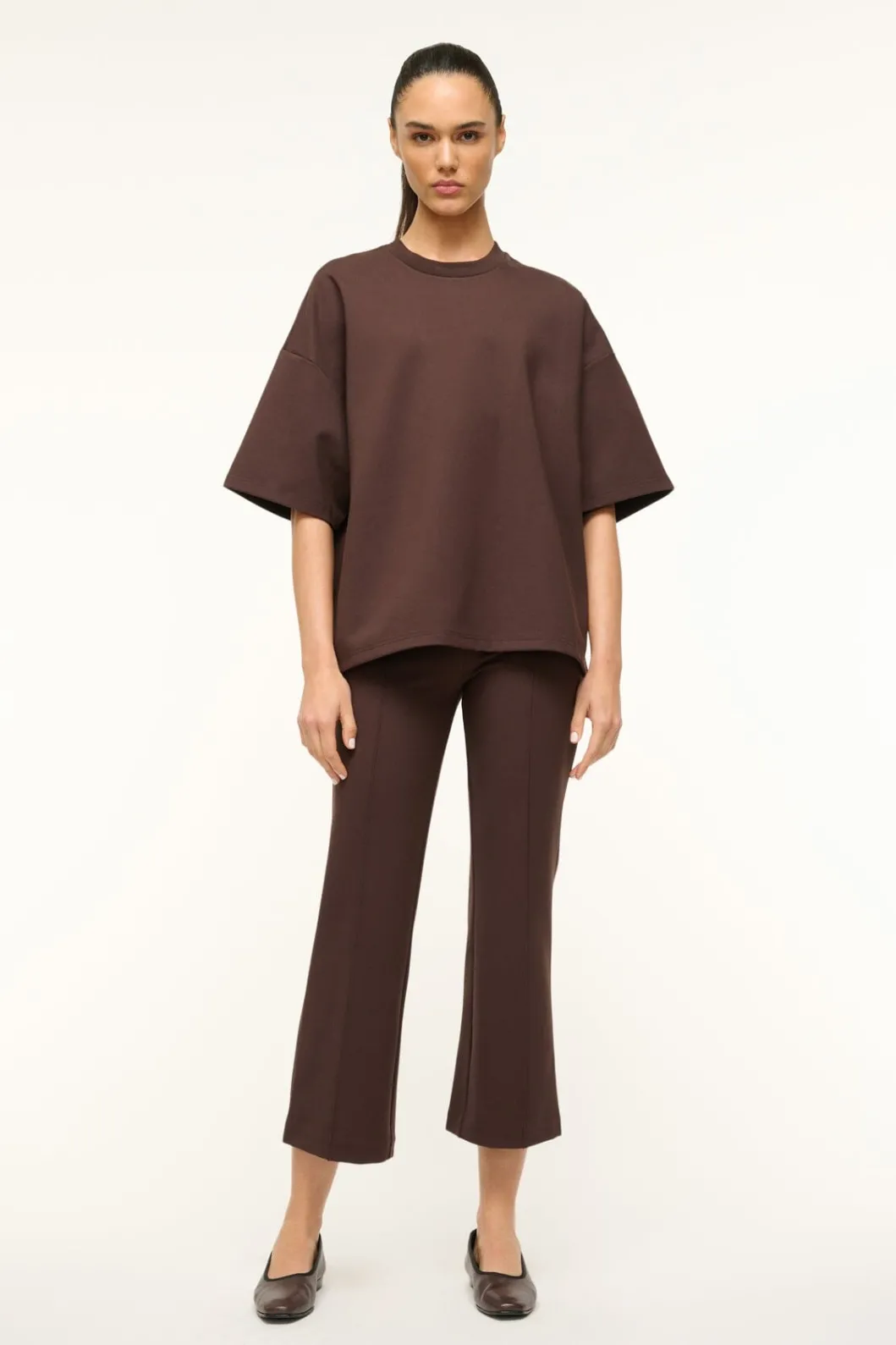 STAUD CAPSULE TOP DARK CHOCOLATE< Tops