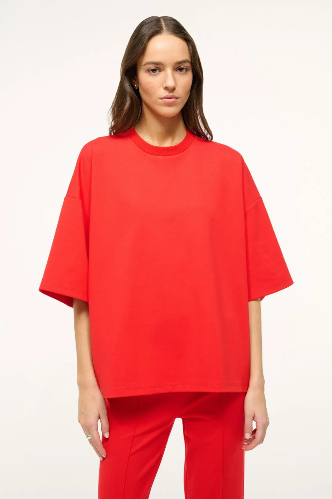 STAUD CAPSULE TOP RED ROSE< Tops