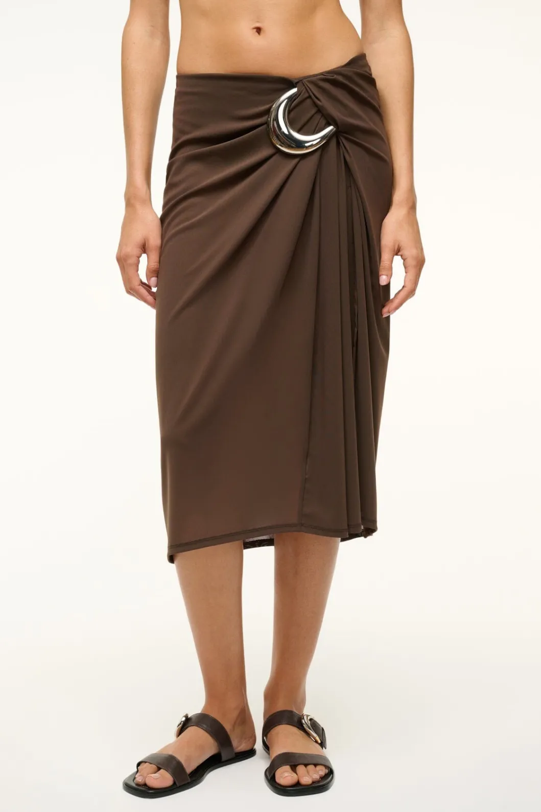 STAUD CHIARA SKIRT DARK CHOCOLATE< Swim | Cover-ups