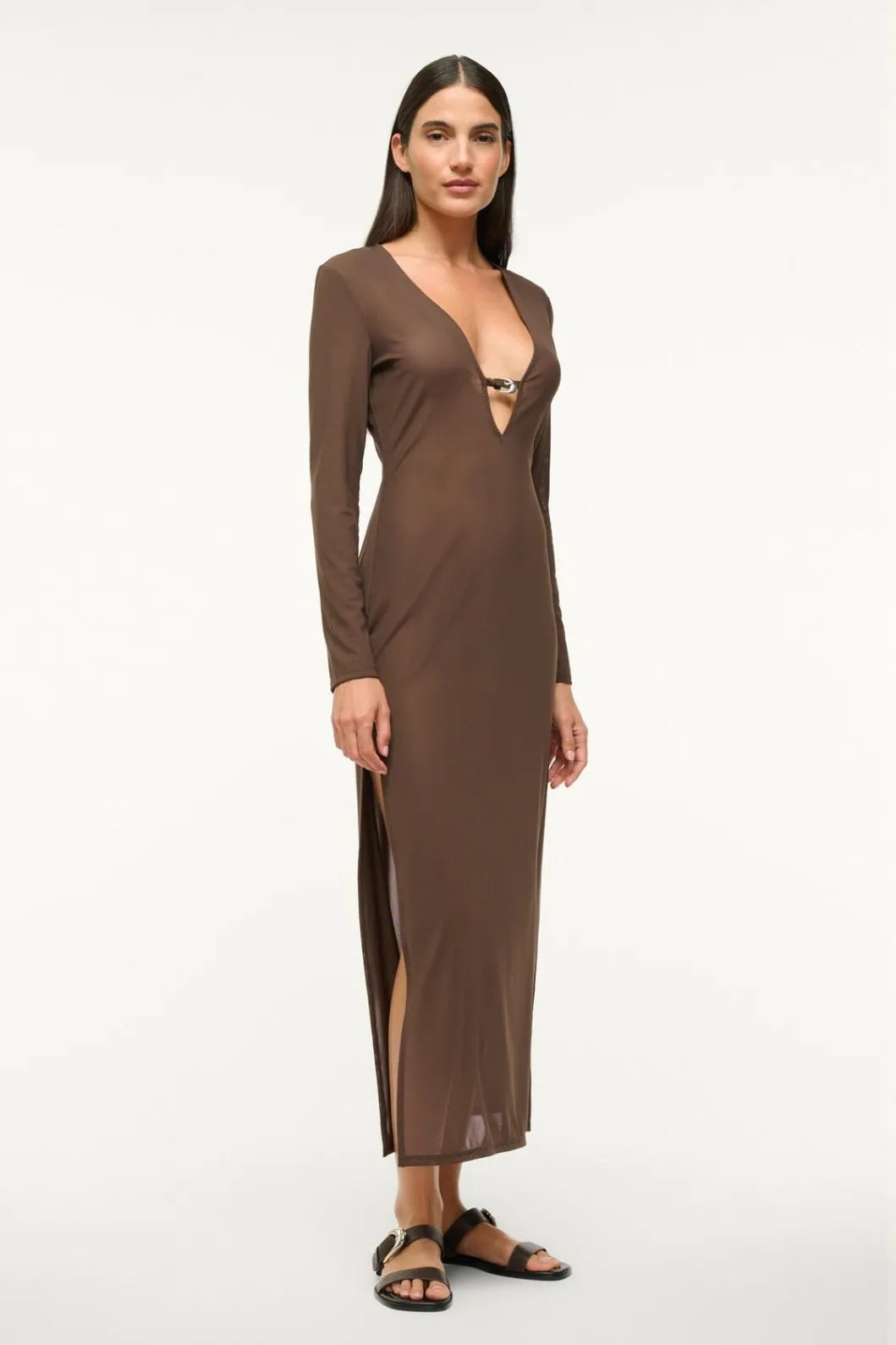 STAUD CLEO DRESS DARK CHOCOLATE< Swim | Cover-ups