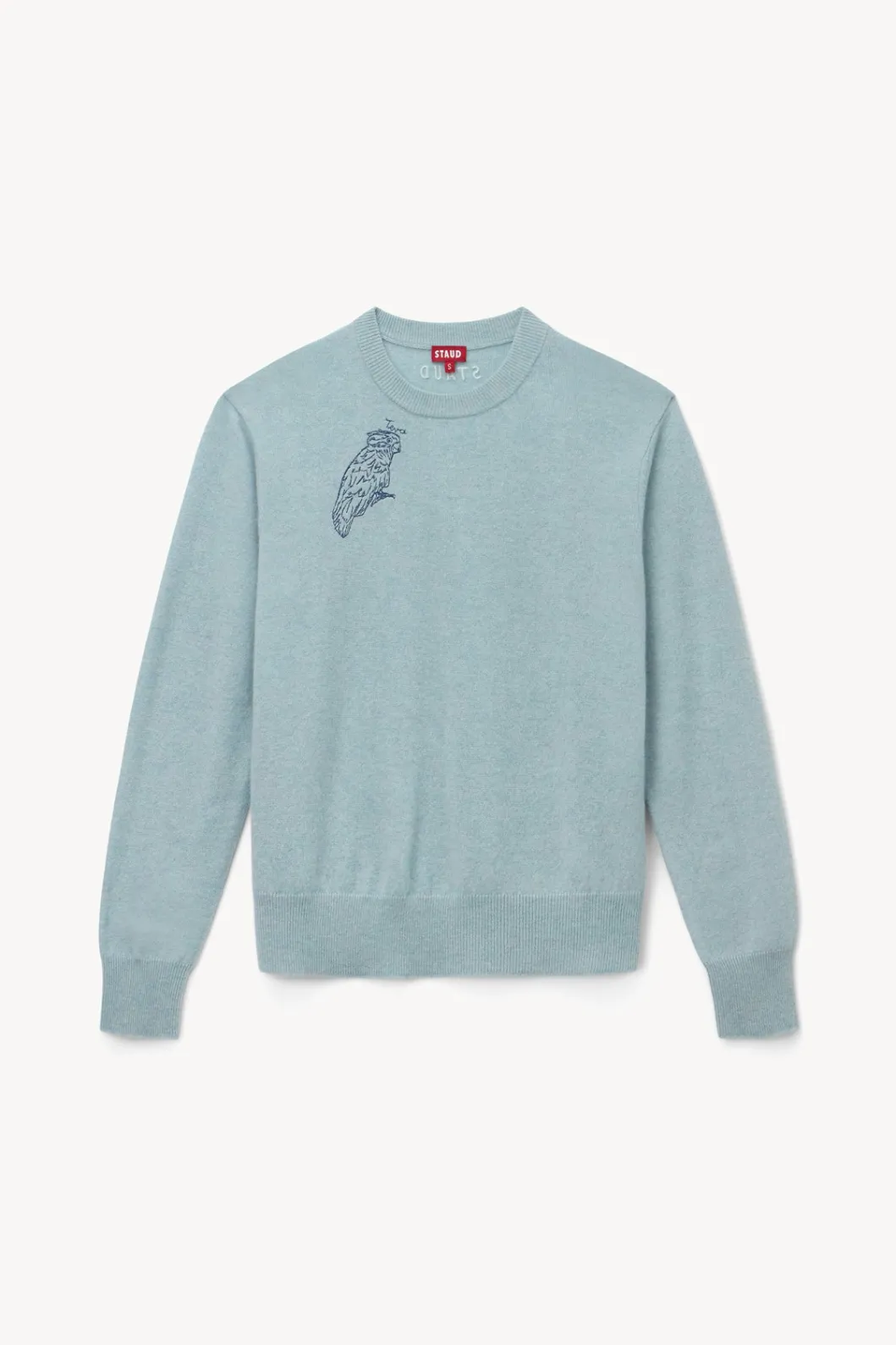 STAUD CUSTOM CASHMERE CREWNECK SWEATER | LIGHT BLUE< Custom Clothing