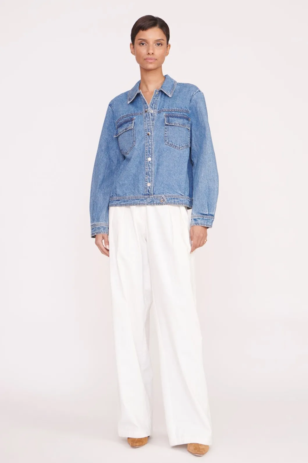 STAUD CUSTOM CLASSIC OVERSIZED RYAN JACKET | MEDIUM WASH< Outerwear & Jackets | Custom Clothing