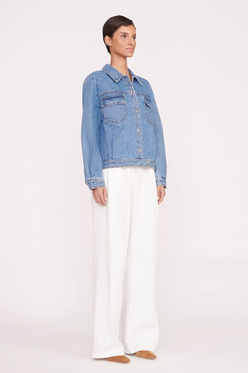 STAUD CUSTOM CLASSIC OVERSIZED RYAN JACKET | MEDIUM WASH< Outerwear & Jackets | Custom Clothing