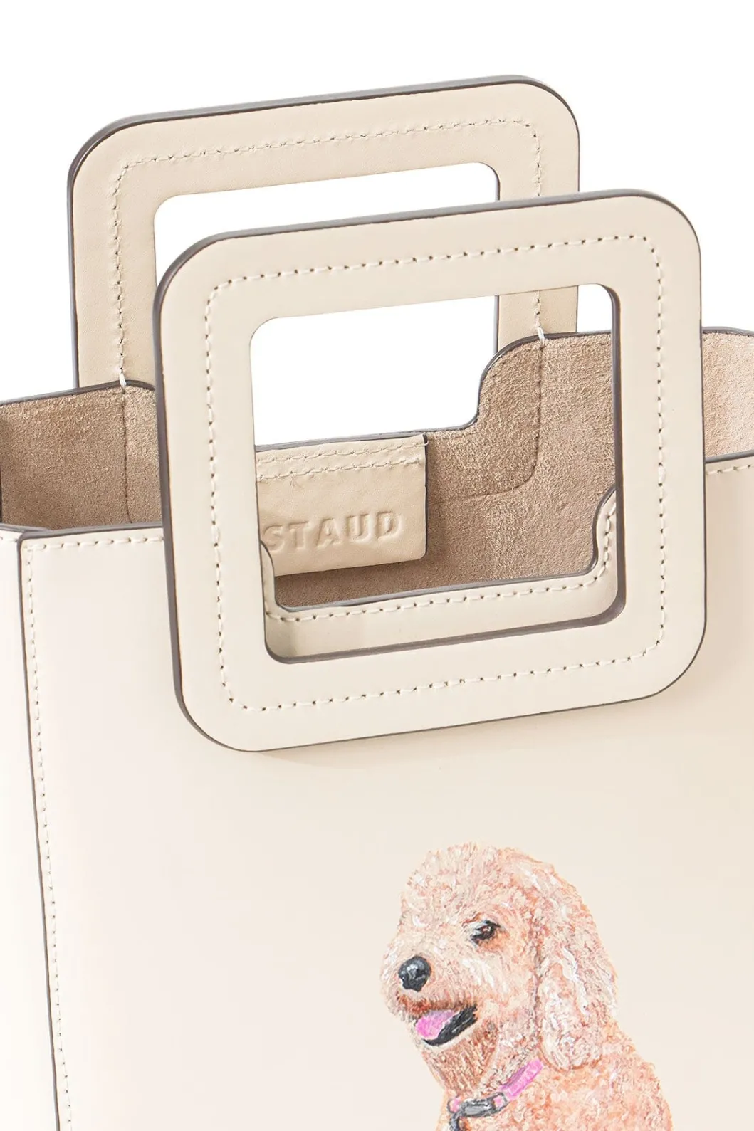 STAUD CUSTOM MINI SHIRLEY LEATHER BAG | CREAM< Custom Handbags | Custom Handbags