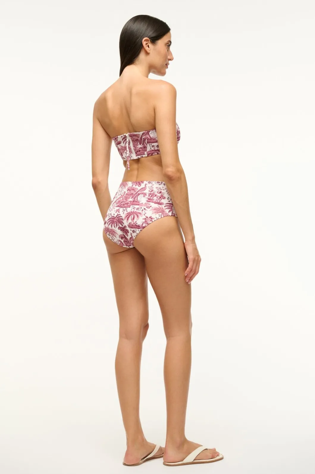 STAUD DEVON HIGH RISE BIKINI BOTTOM BORDEAUX TOILE< Swim | Bikinis