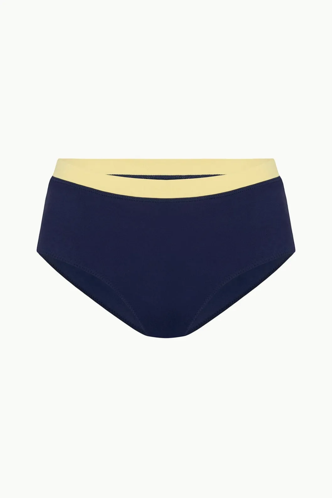 STAUD DEVON HIGH RISE BIKINI BOTTOM NAVY COLORBLOCK< Swim | Bikinis