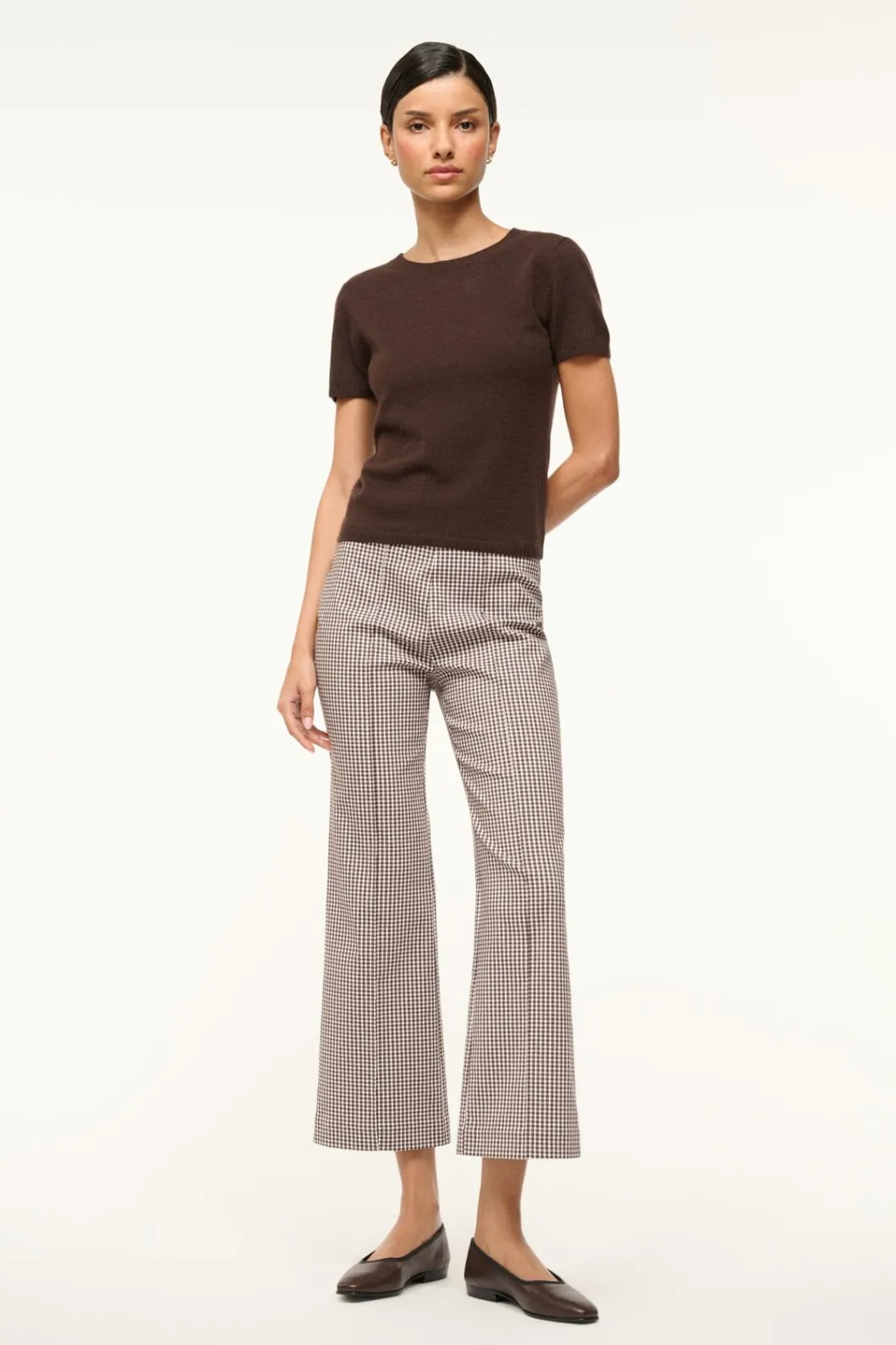 STAUD EASY CASHMERE TEE DARK CHOCOLATE< Tops