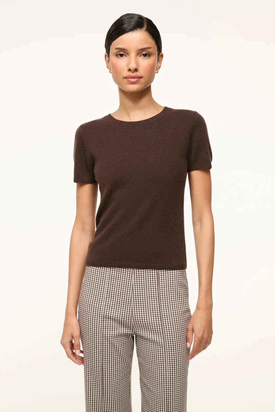 STAUD EASY CASHMERE TEE DARK CHOCOLATE< Tops