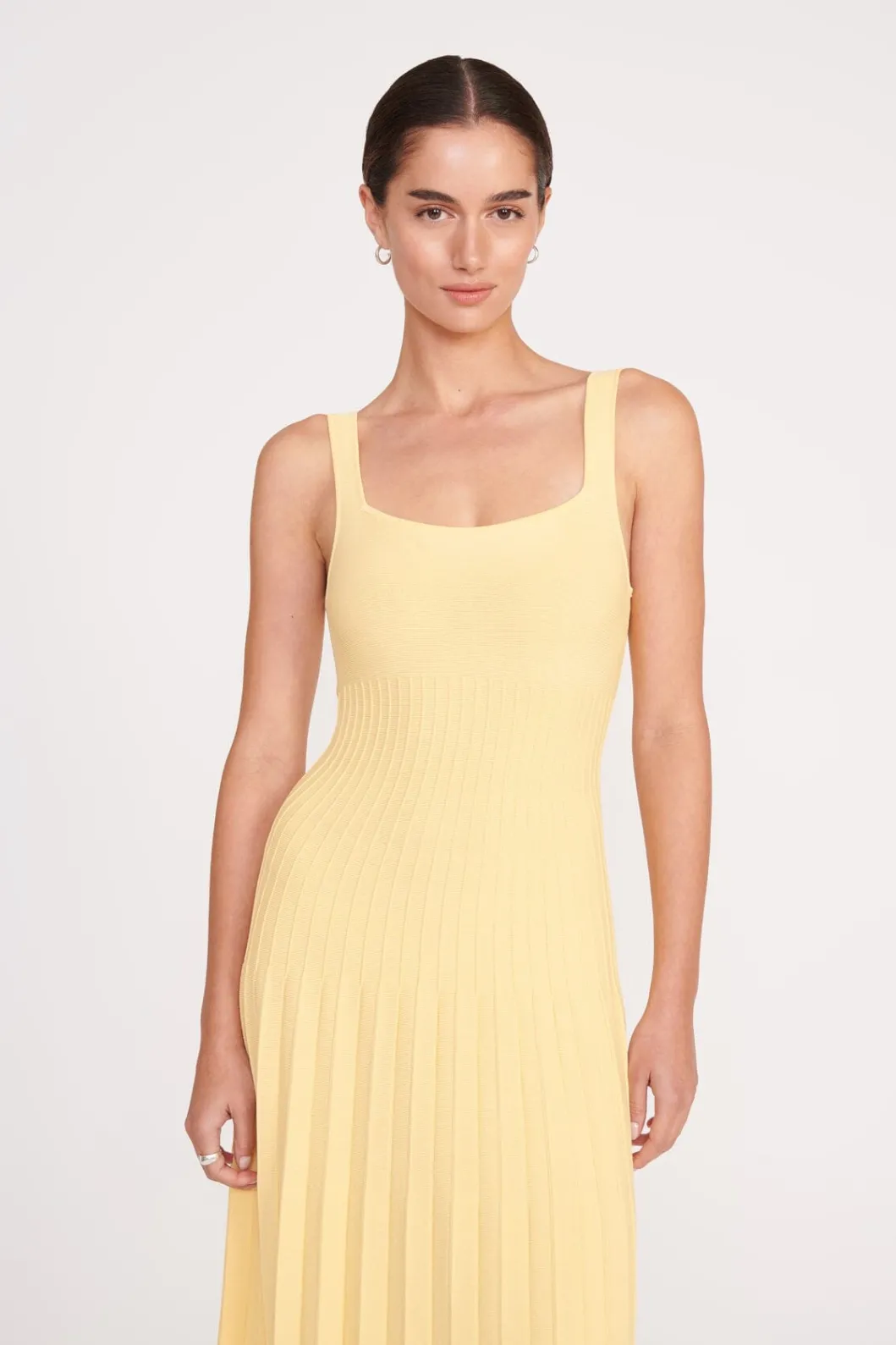 STAUD ELLISON DRESS LEMON DROP< Knit Dresses | Maxi Dresses