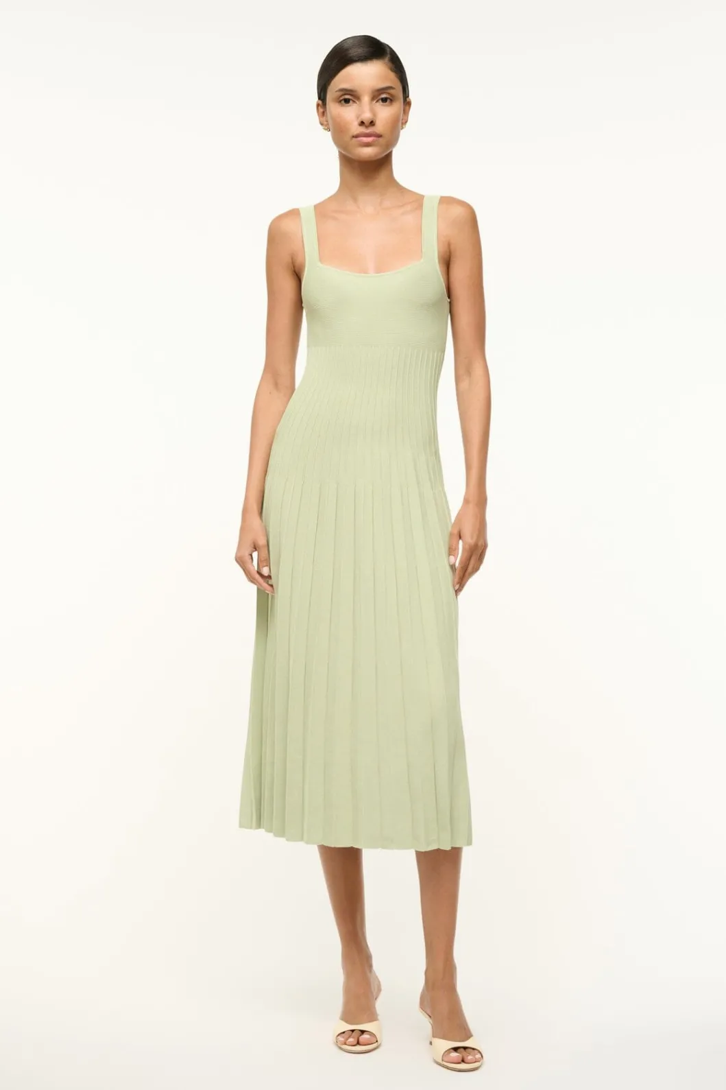 STAUD ELLISON DRESS PALE JADE< Knit Dresses | Midi Dresses