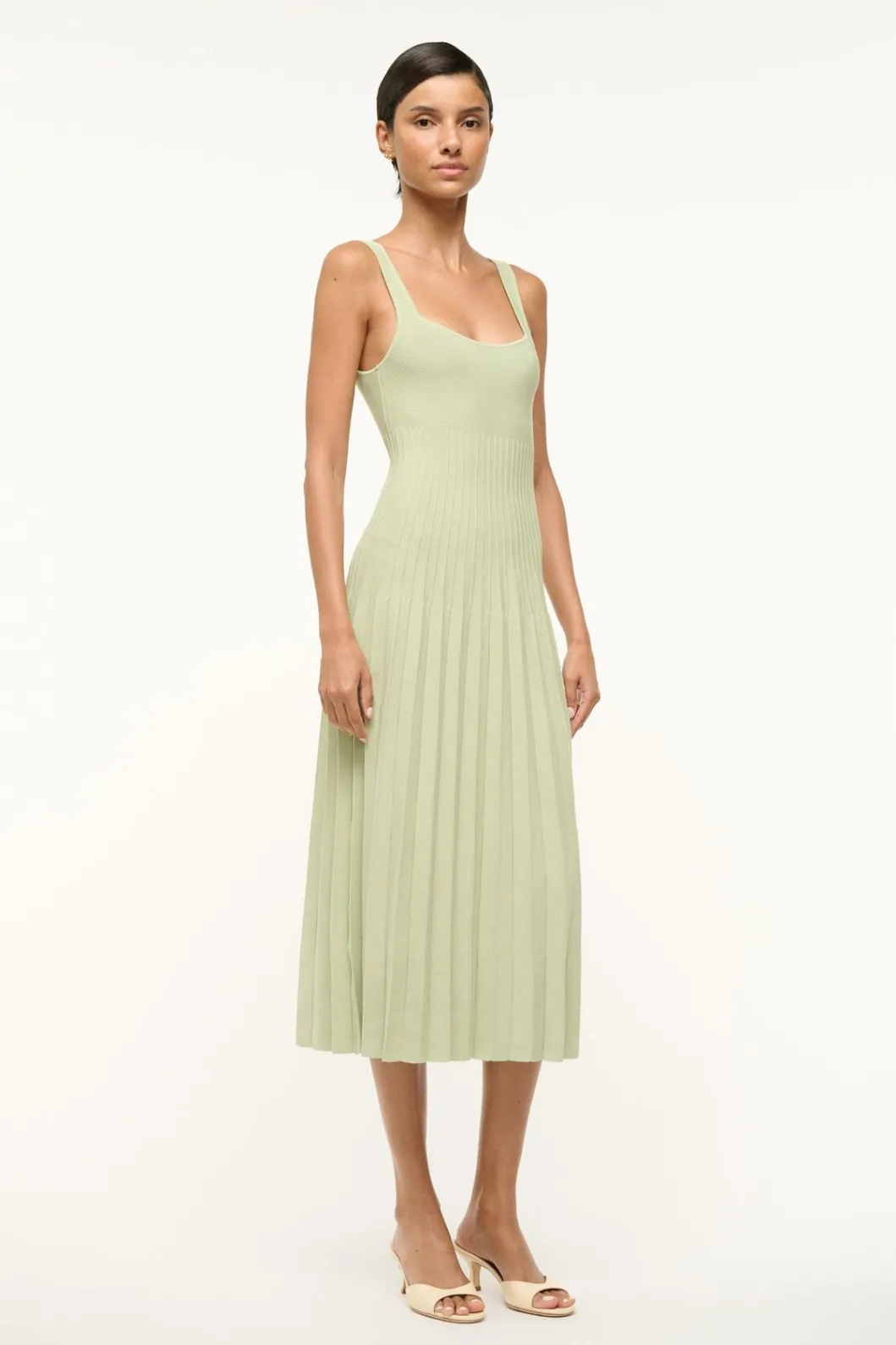 STAUD ELLISON DRESS PALE JADE< Knit Dresses | Midi Dresses