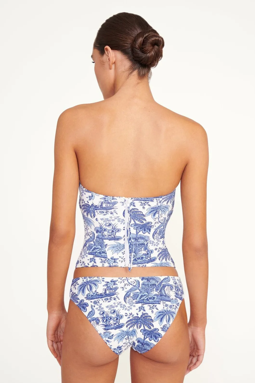 STAUD FRANCESCA BIKINI TOP BLUE TOILE< Swim