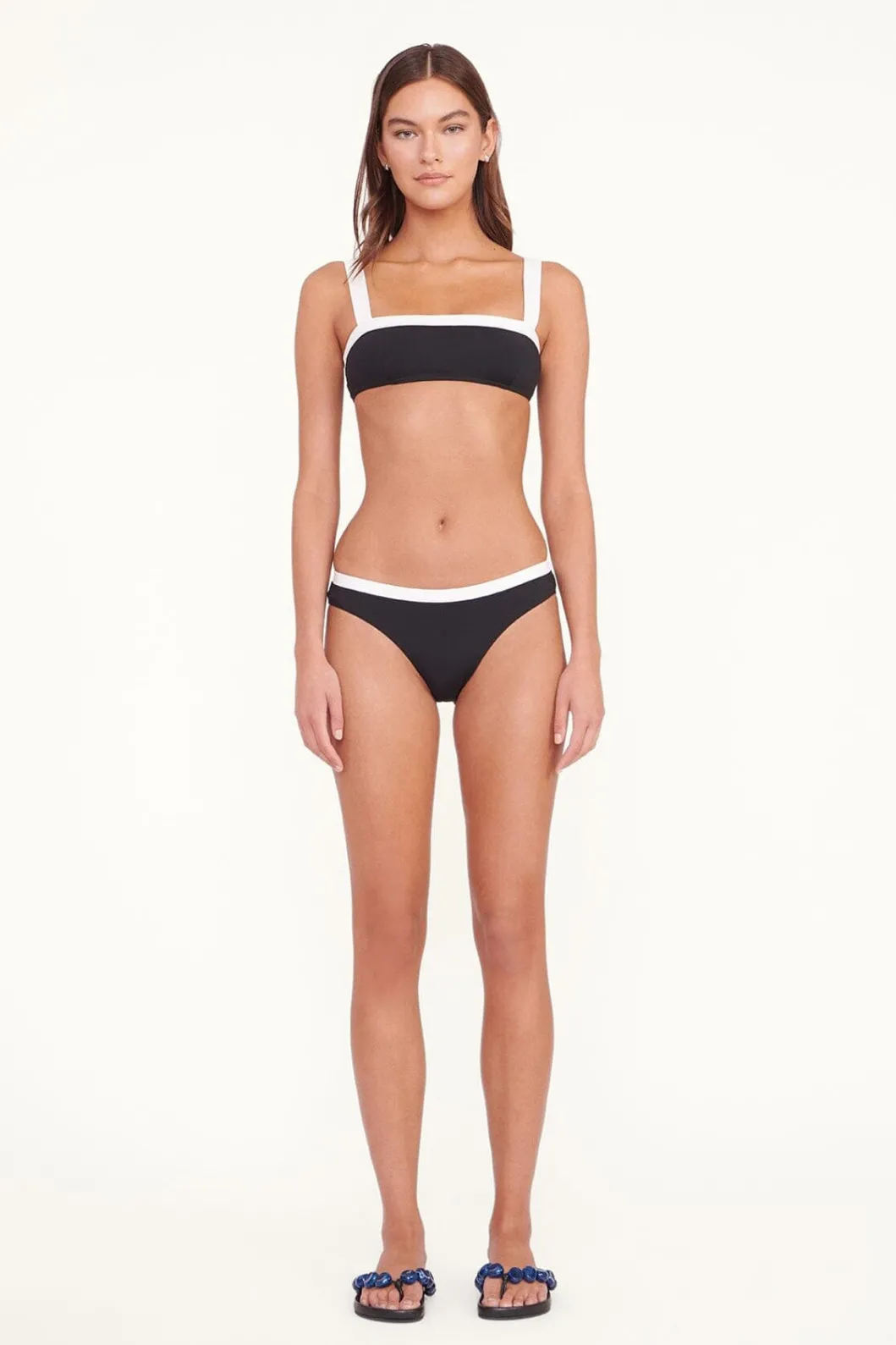 STAUD GEMMA BIKINI BOTTOM BLACK WHITE< Swim | Bikinis