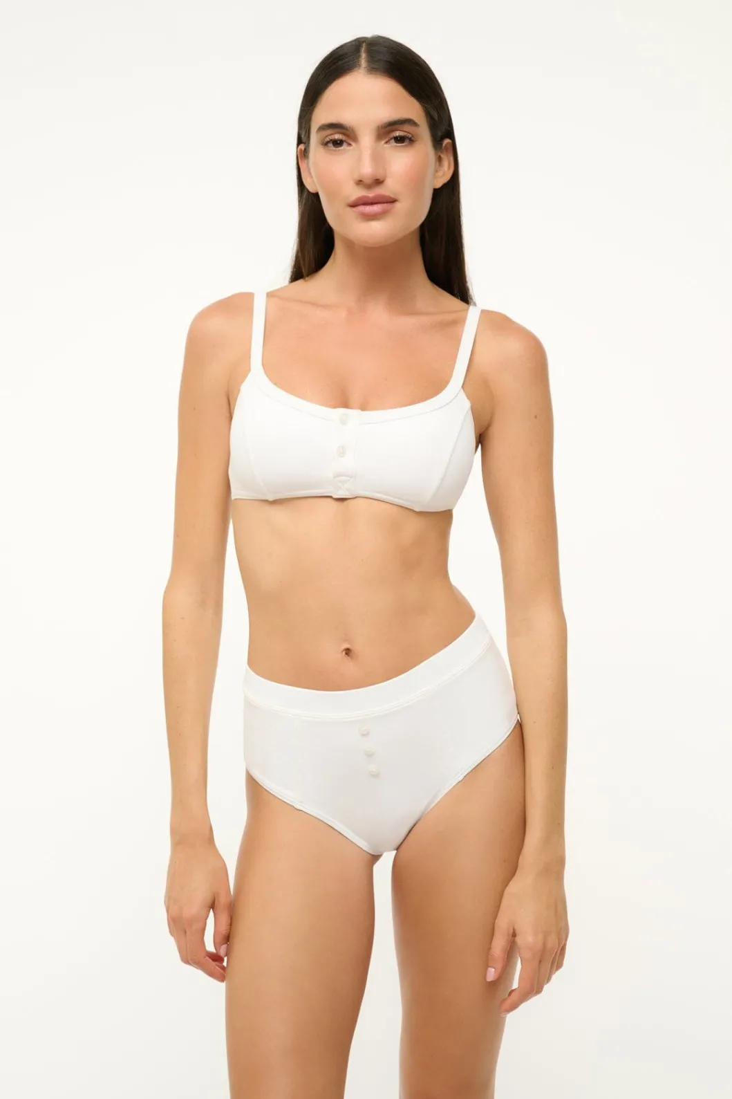 STAUD GIA BIKINI TOP BRIGHT WHITE< Swim | Bikinis