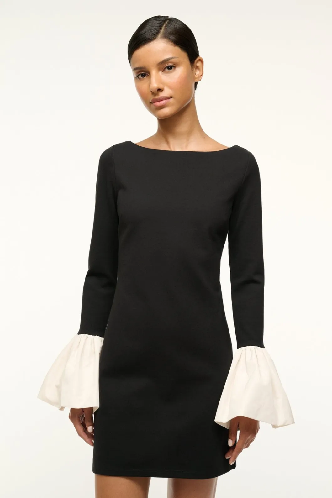 STAUD HAWTHORNE DRESS BLACK IVORY< The Evening Edit | Mini Dresses