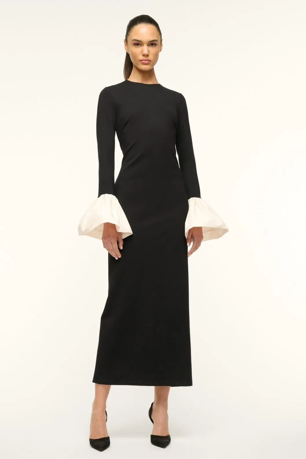 STAUD HAWTHORNE MAXI DRESS BLACK IVORY< The Evening Edit | Maxi Dresses