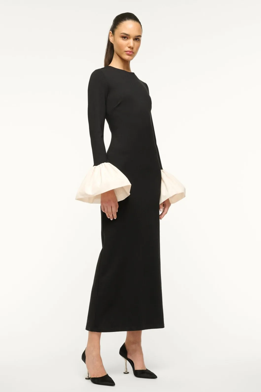 STAUD HAWTHORNE MAXI DRESS BLACK IVORY< The Evening Edit | Maxi Dresses