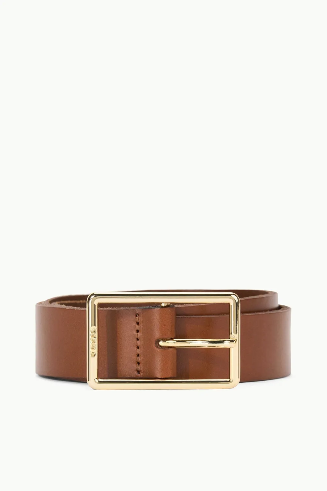 STAUD JEANS BELT - TAN YELLOW GOLD< Accessories