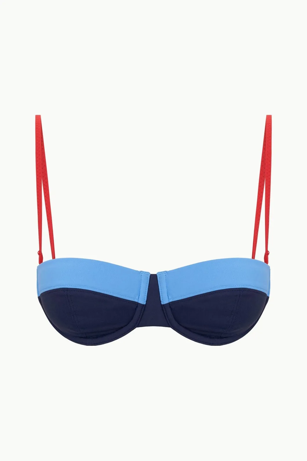 STAUD JO BALCONETTE BIKINI TOP NAVY COLORBLOCK< Swim | Bikinis