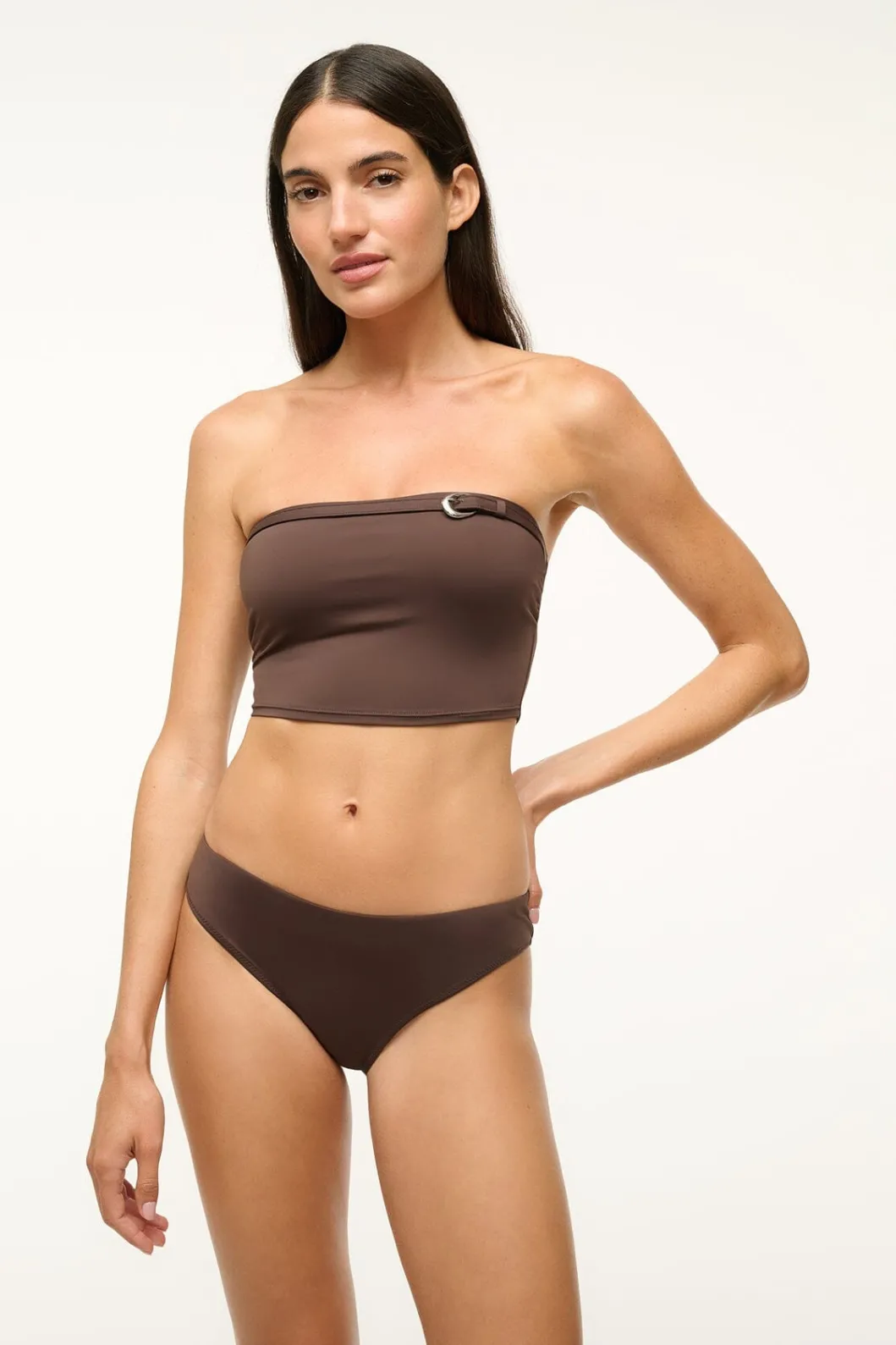 STAUD JUNO BIKINI TOP DARK CHOCOLATE< Swim | Bikinis