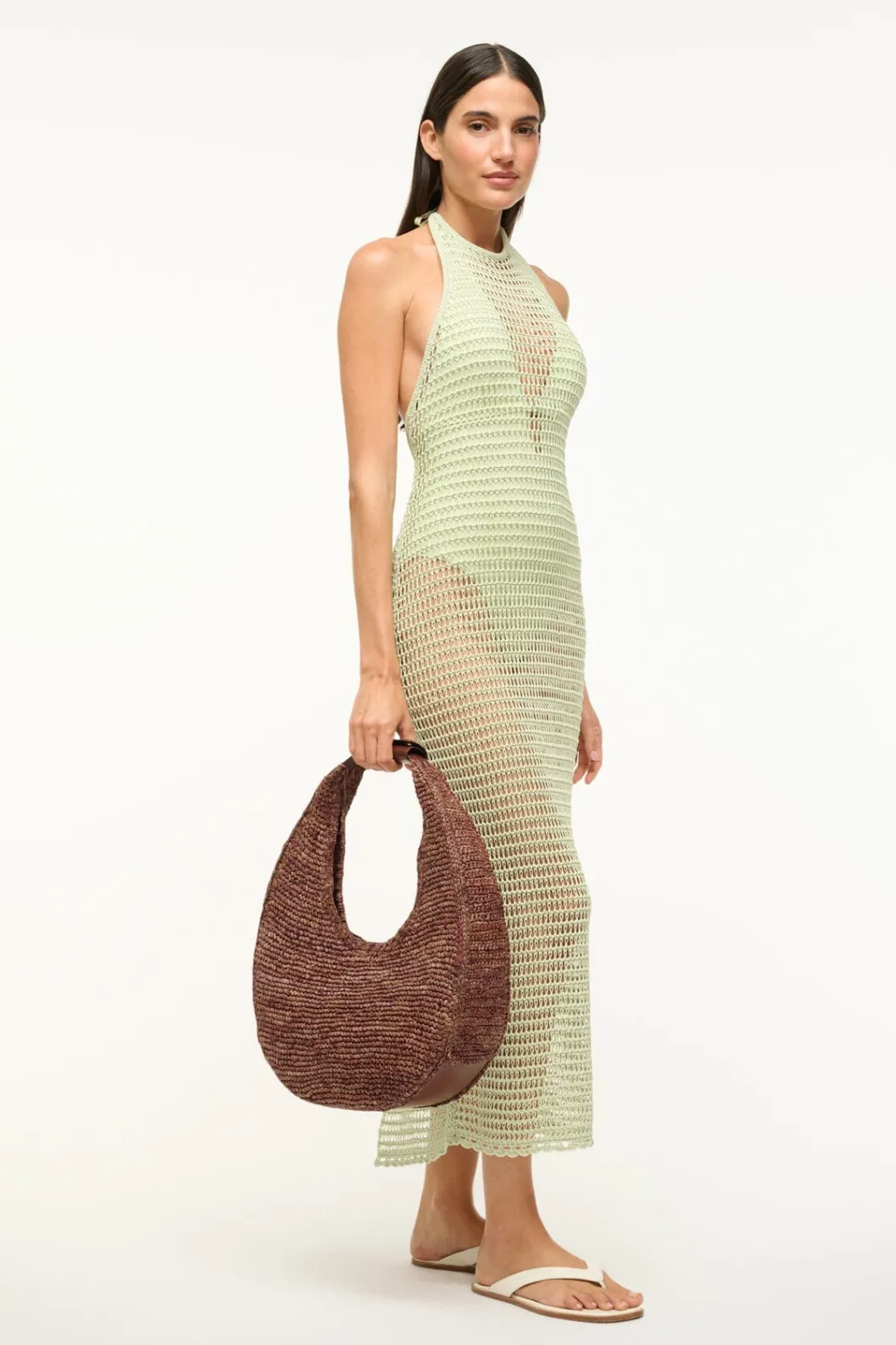 STAUD LARGE RAFFIA MOON TOTE BAG< Swim | Totes