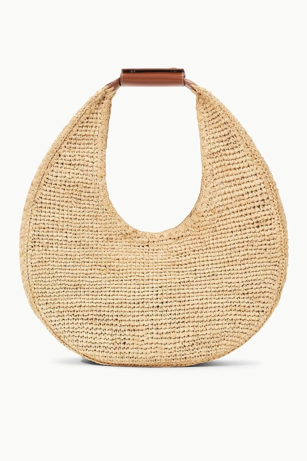 STAUD LARGE RAFFIA MOON TOTE BAG NATURAL TAN< Totes | Handbags