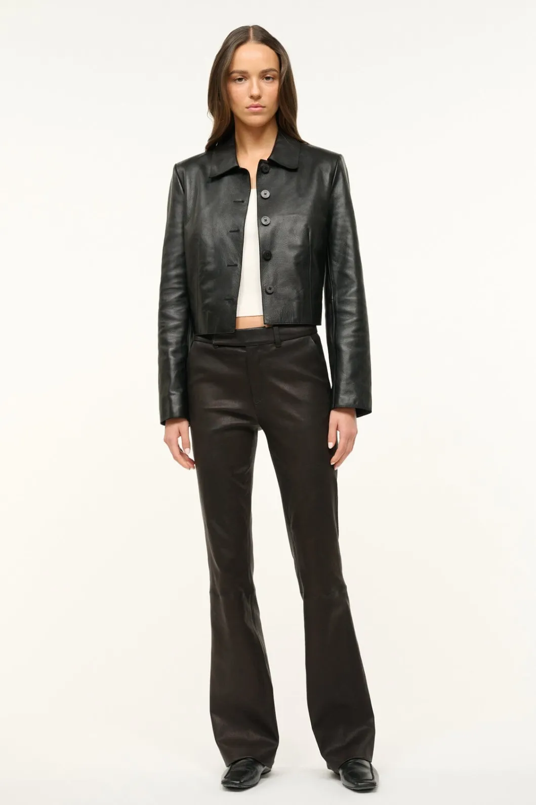 STAUD LEATHER MARINO JACKET< Outerwear & Jackets