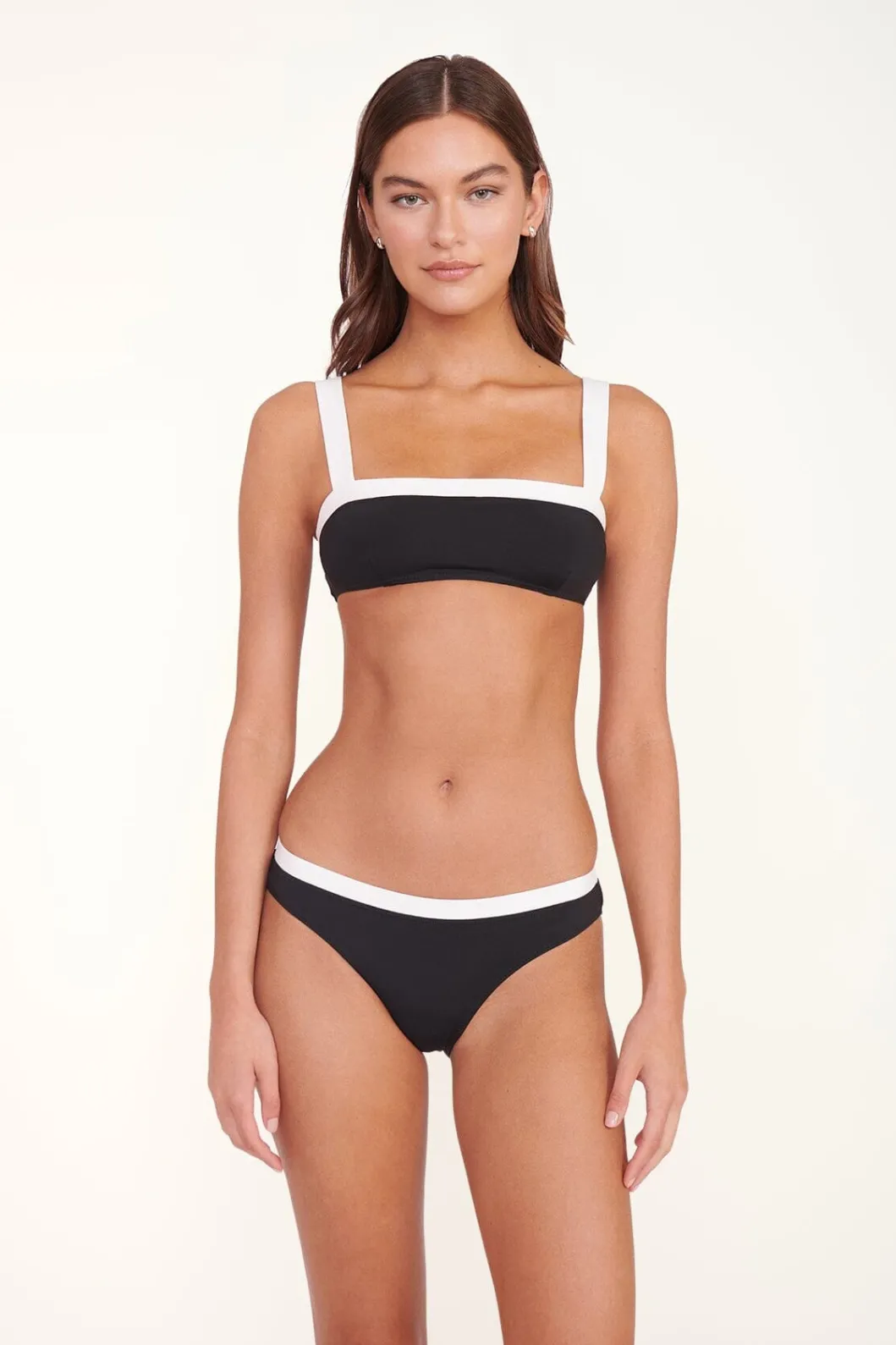 STAUD LIV BIKINI TOP BLACK WHITE< Swim | Bikinis