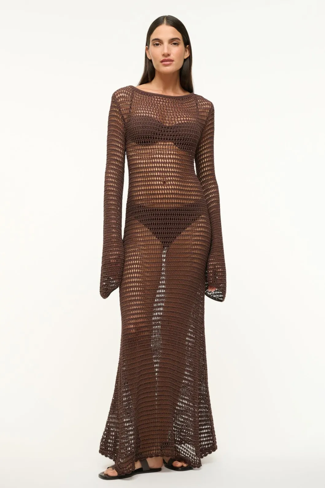 STAUD LORENA DRESS DARK CHOCOLATE< Swim | Cover-ups