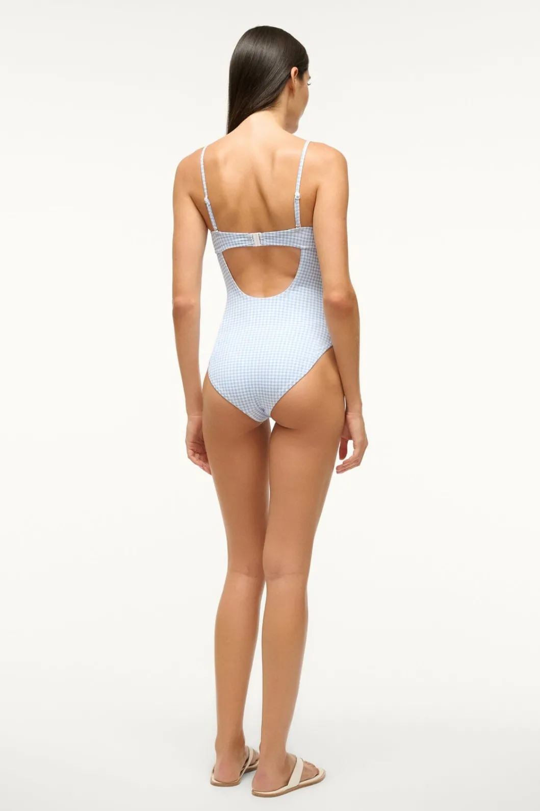 STAUD MAEVE ONE PIECE SKY MICRO CHECK< Swim | One Pieces