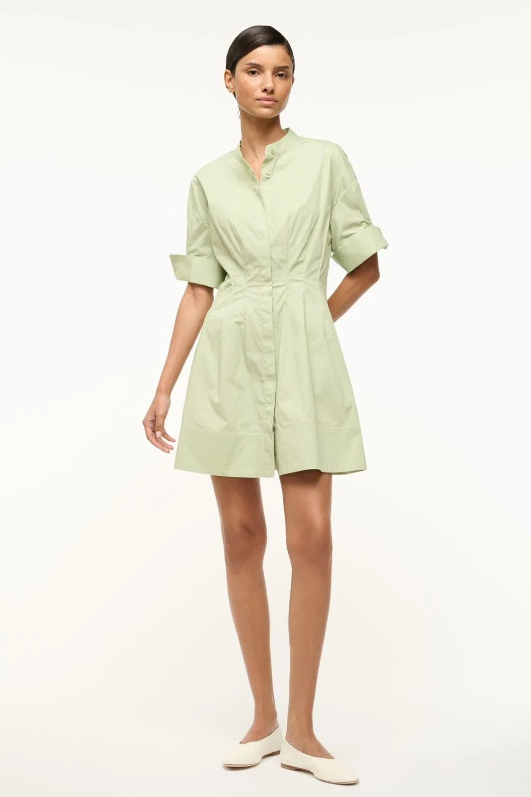 STAUD MINI LORENZA DRESS PALE JADE< Mini Dresses | Dresses