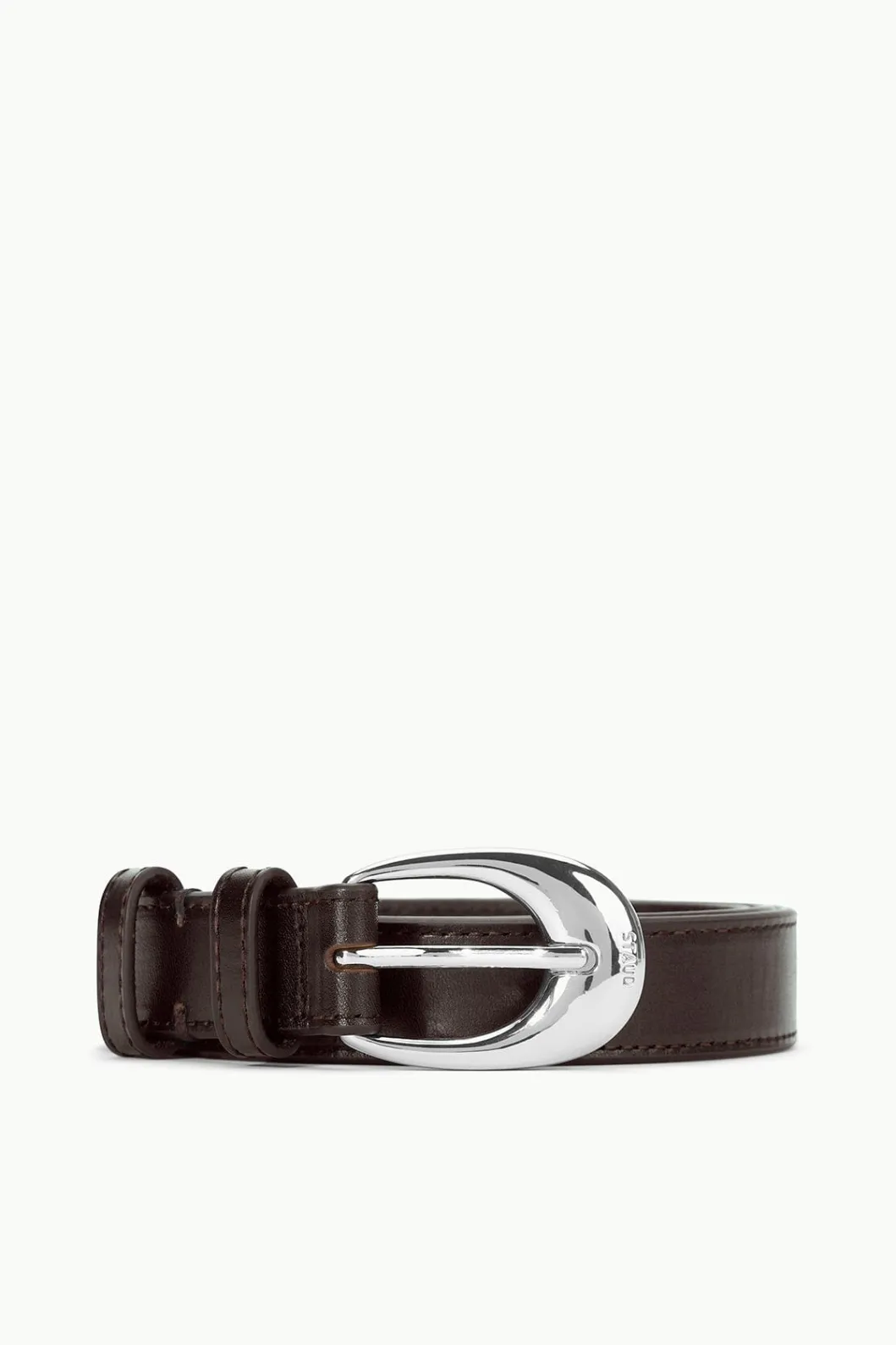 STAUD MOON BUCKLE BELT - 26MM MAHOGANY SILVER< Accessories