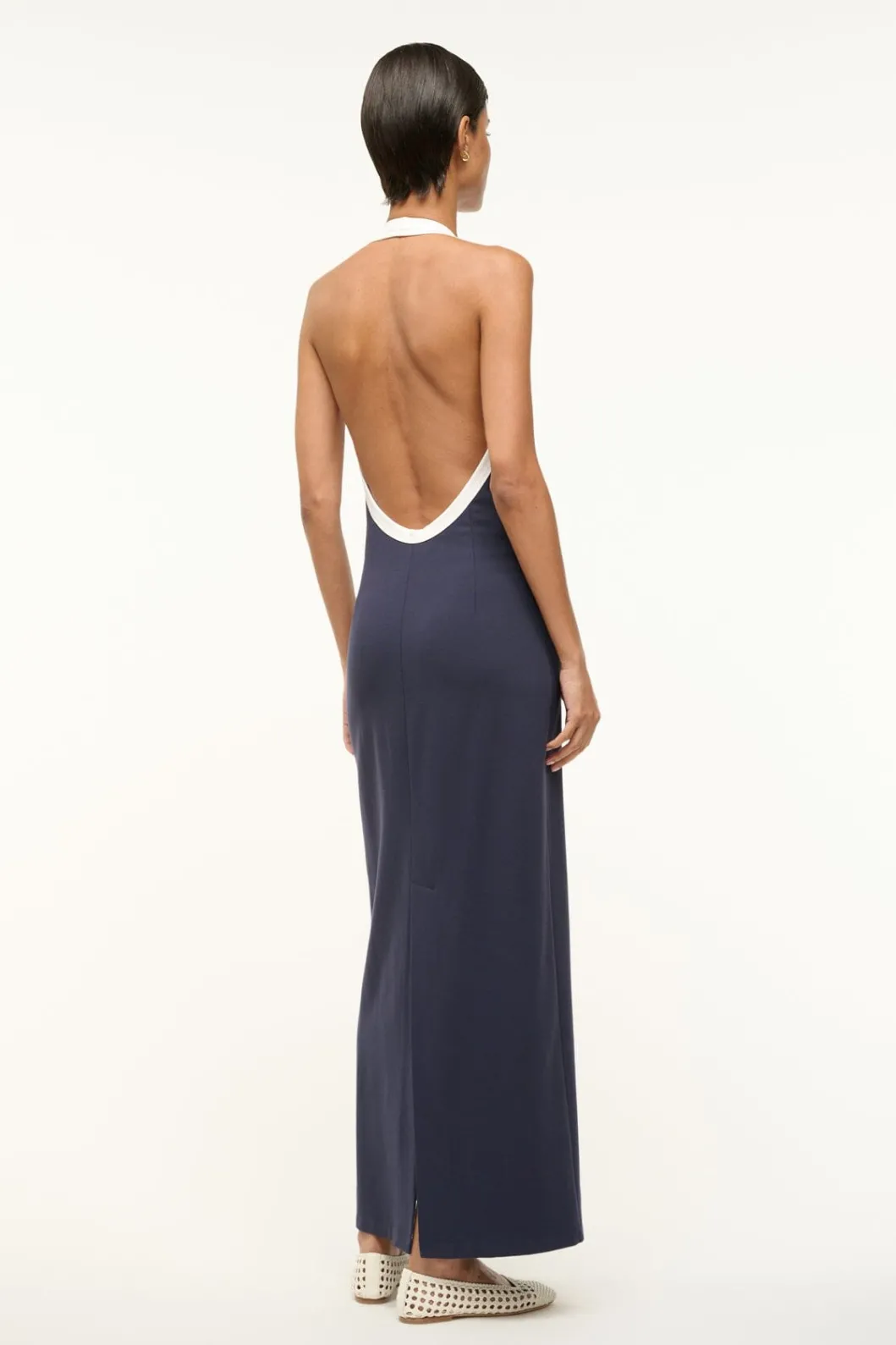 STAUD NAOMI DRESS NAVY WHITE< Maxi Dresses | Dresses