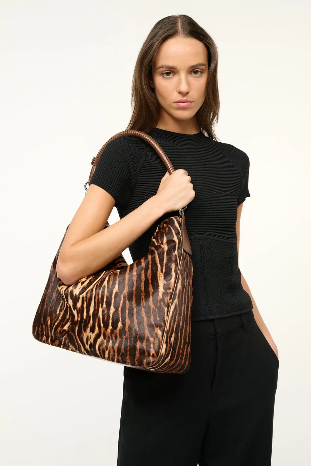 STAUD PERRY HOBO LADY LEOPARD CACAO< Totes | Carryalls