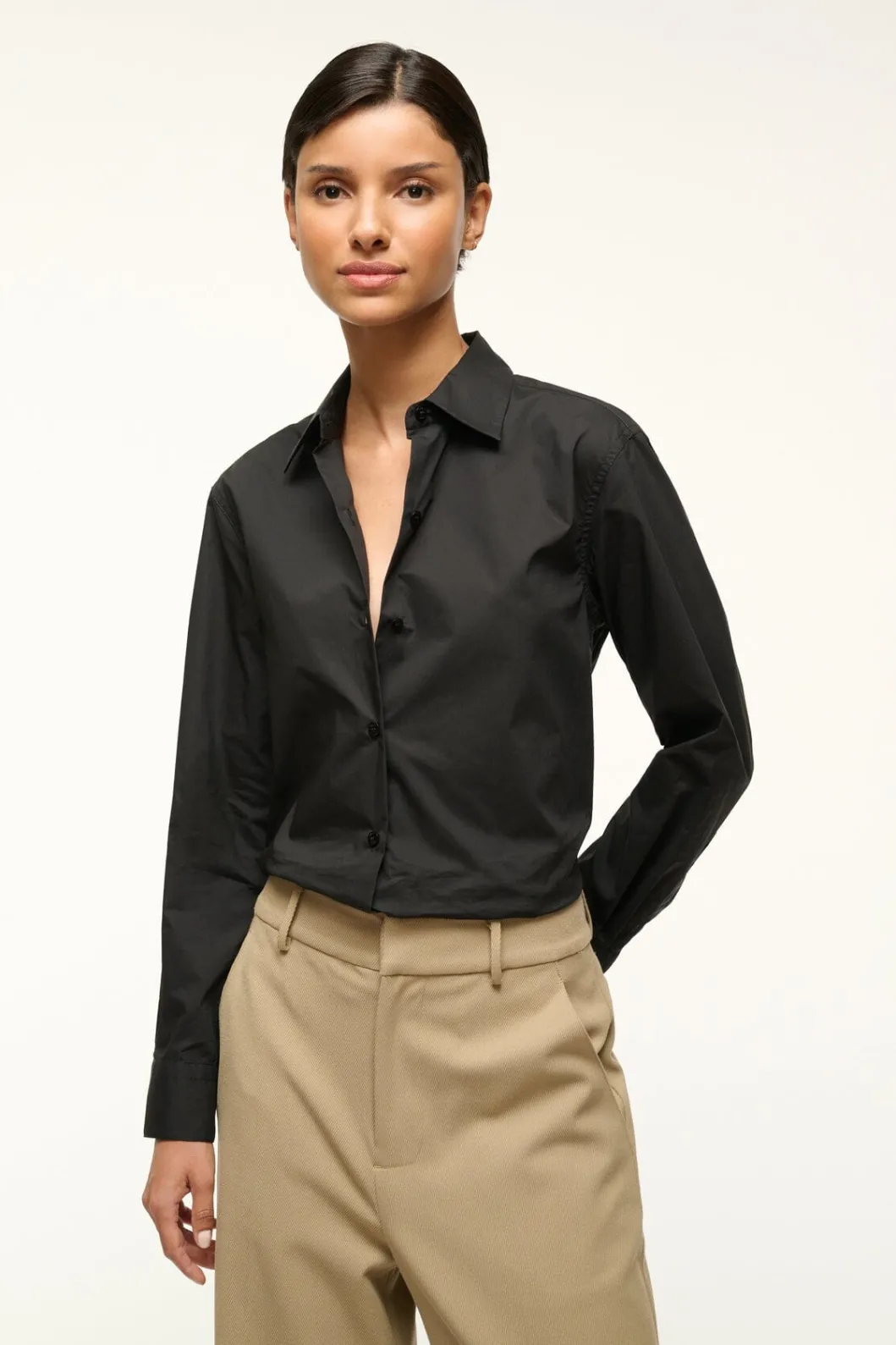 STAUD ROXBURY POPLIN SHIRT< Tops