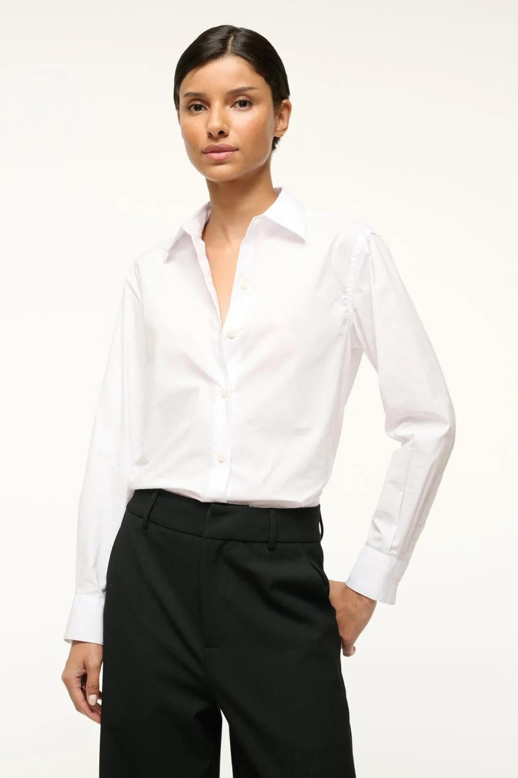 STAUD ROXBURY POPLIN SHIRT< Tops