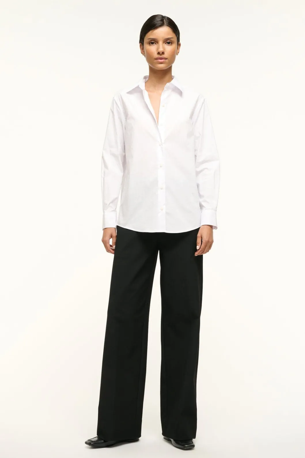 STAUD ROXBURY POPLIN SHIRT< Tops