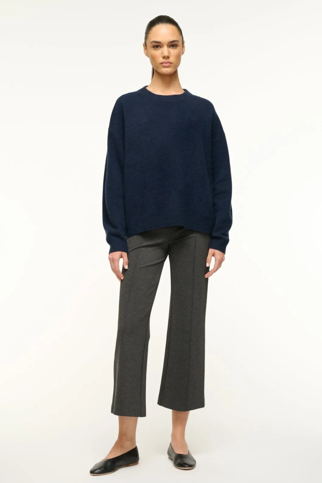 STAUD SERRANO CASHMERE RELAXED CREW< Sweaters