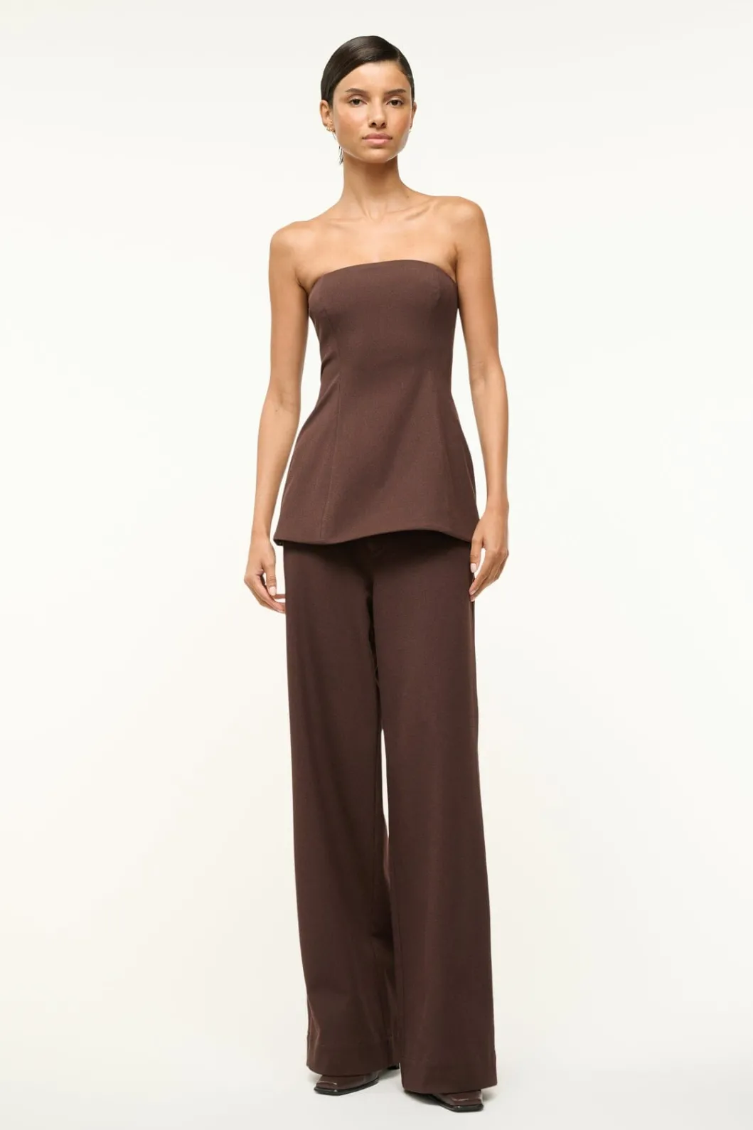 STAUD SILVIA TOP DARK CHOCOLATE< Tops