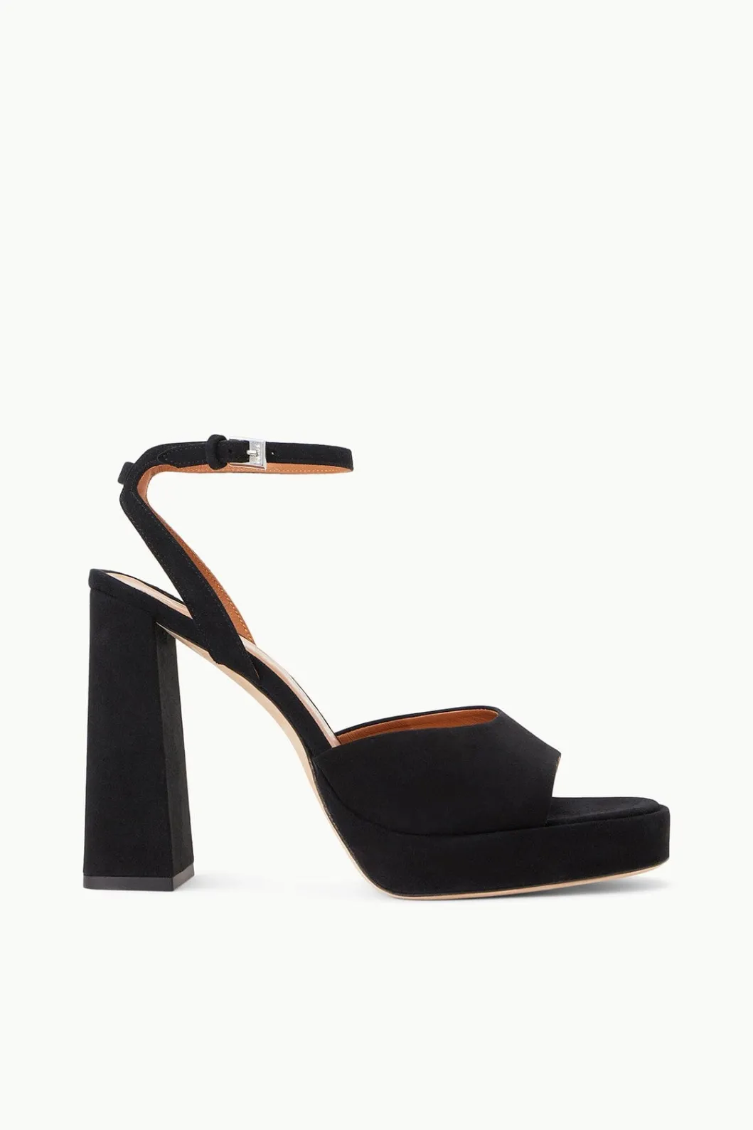 STAUD SOLANGE PLATFORM BLACK SUEDE< Platforms & Wedges