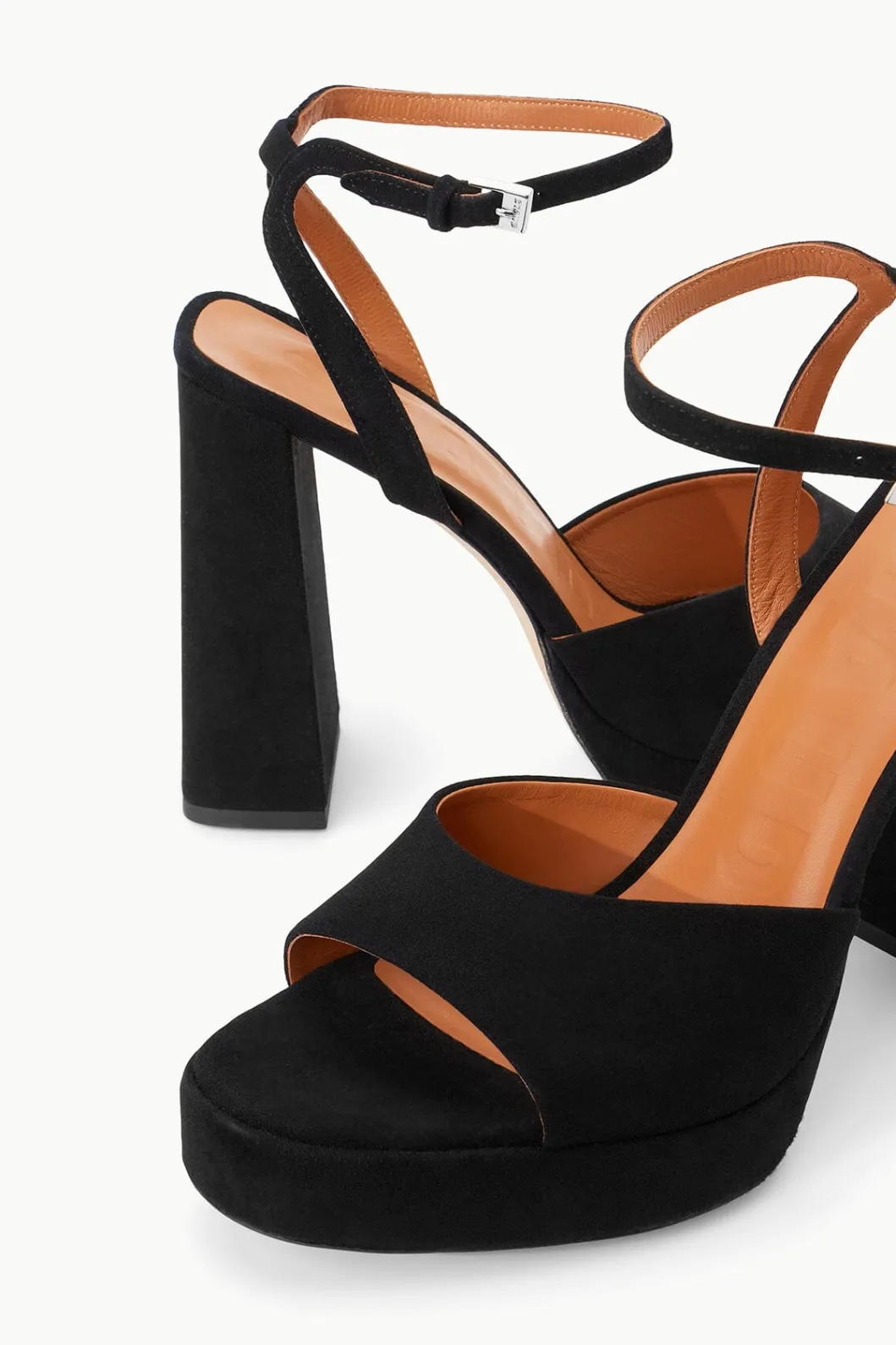 STAUD SOLANGE PLATFORM BLACK SUEDE< Platforms & Wedges