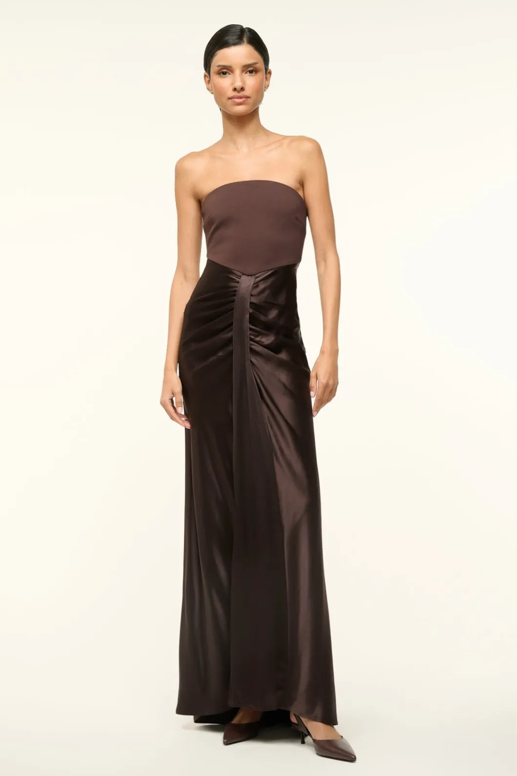 STAUD WAYFARING DRESS DARK CHOCOLATE< The Evening Edit | Maxi Dresses